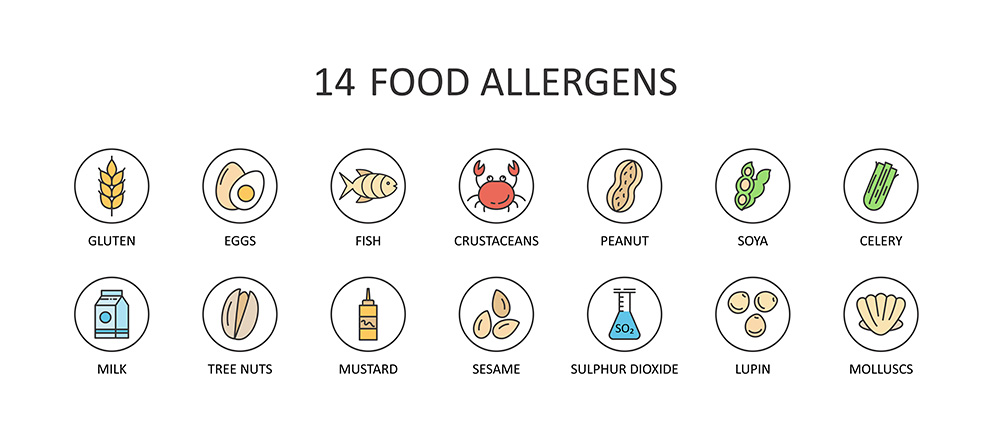 Food allergens illustration